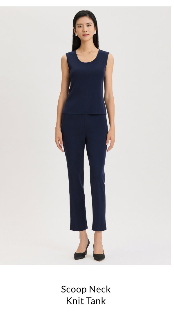 Scoop Neck Knit Tank, Indigo
