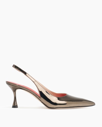 Patent Leather Slingback Kitten Heels