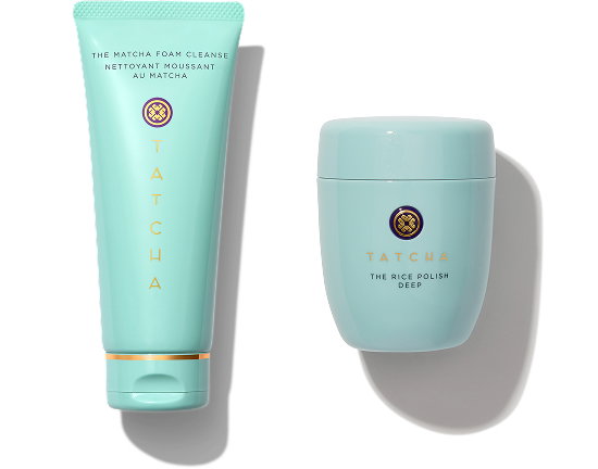 The Matcha Foam Cleanse and the Rice Polish: Deep.