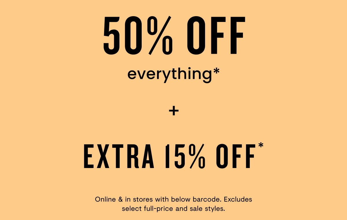 50% off + extra 15% off