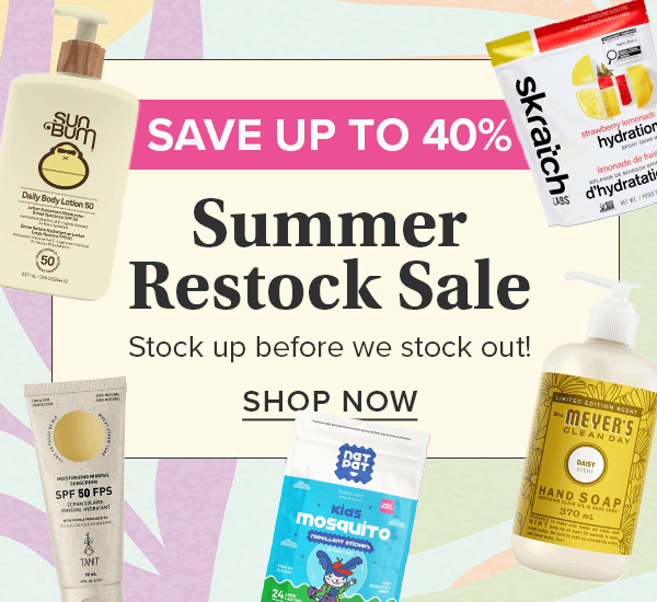 Save up to 40% on The Summer Restock Sale