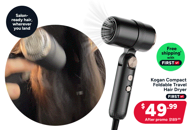 Kogan Compact Foldable Travel Hair Dryer