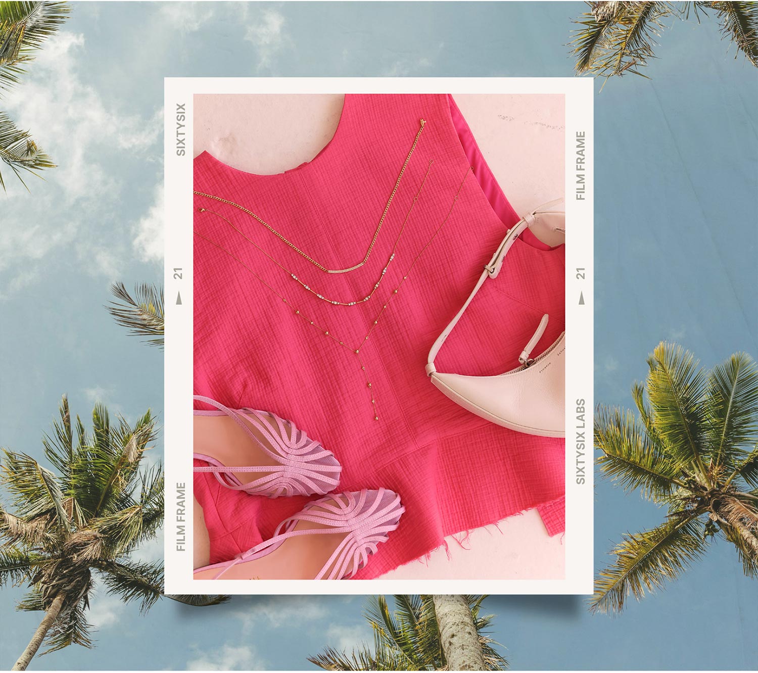 Vacation-ready layered jewelry featuring Dana Rebecca necklaces