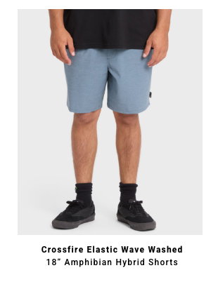 Crossfire Elastic Wave Washed 18" Amphibian Hybrid Shorts