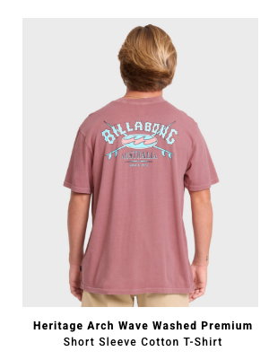 Heritage Arch Wave Washed Premium Short Sleeve Cotton T-Shirt