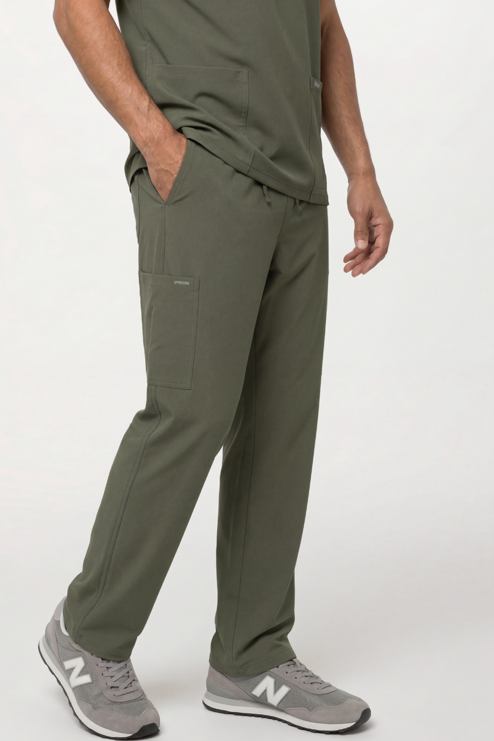 Image of Cherokee Ultra Unisex Drawstring Straight Leg Trouser, Olive