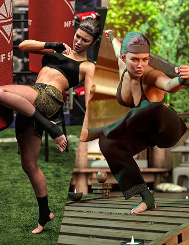 Z Active Series Mixed Martial Arts Pose Mega Set for Genesis 9 and 8 Female