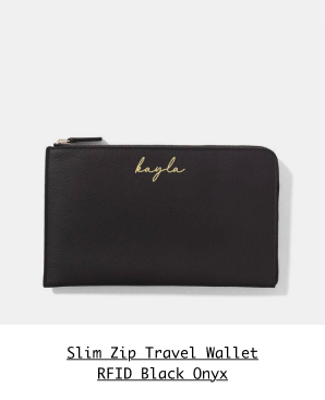 Shop the Slim Zip Travel Wallet RFID Black Onyx >