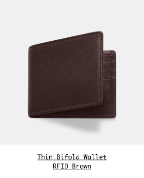 Shop the Thin Bifold Wallet RFID Brown >