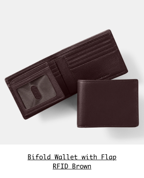 Shop the Bifold Wallet with Flap RFID Brown >