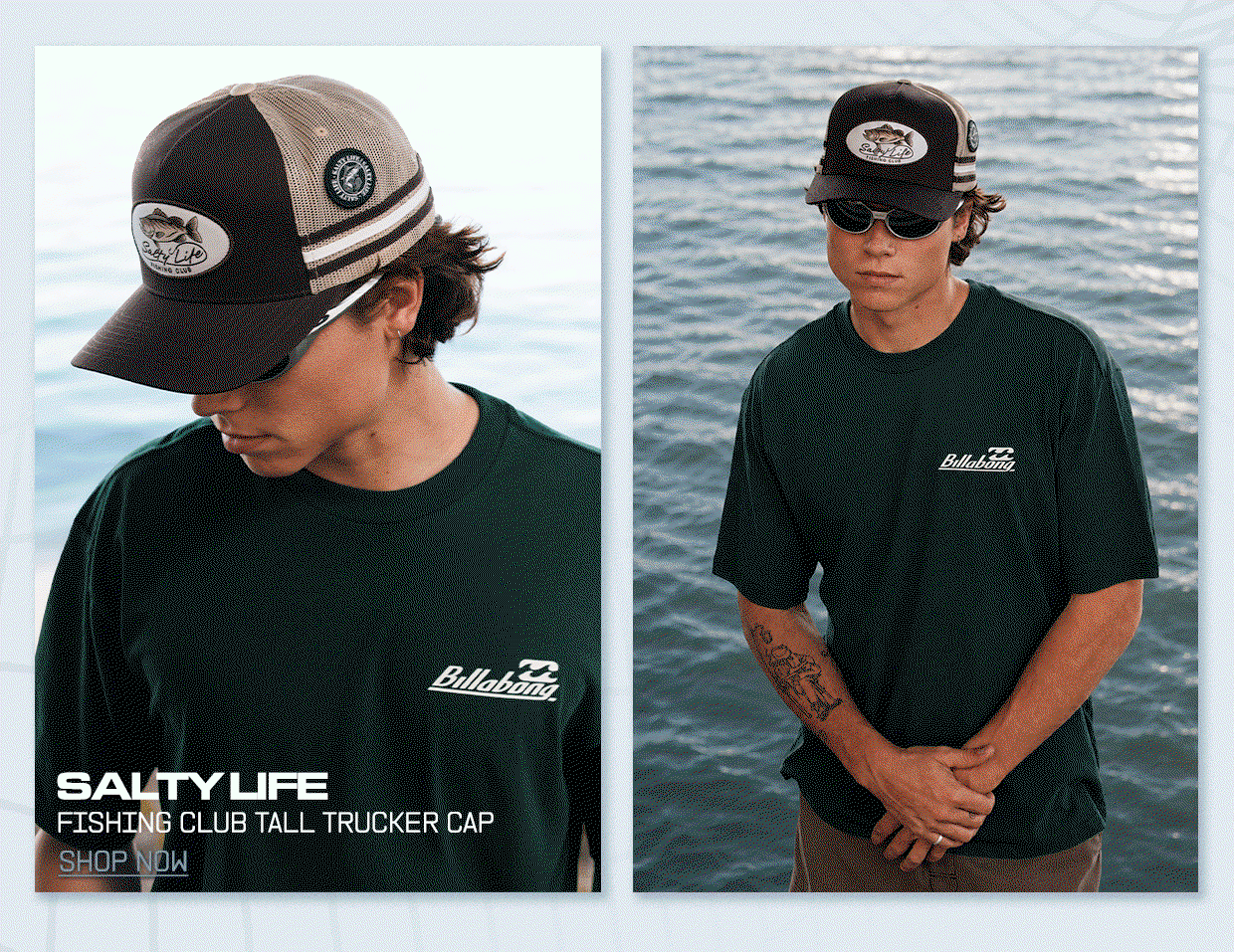 Salty Life Fishing Club Tall Trucker Cap