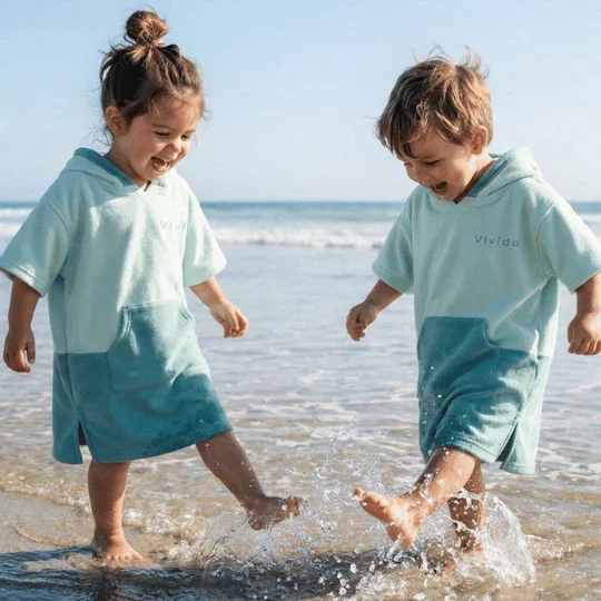 Baby Toddler Poncho Towel - Seafoam Green / Turquoise Teal