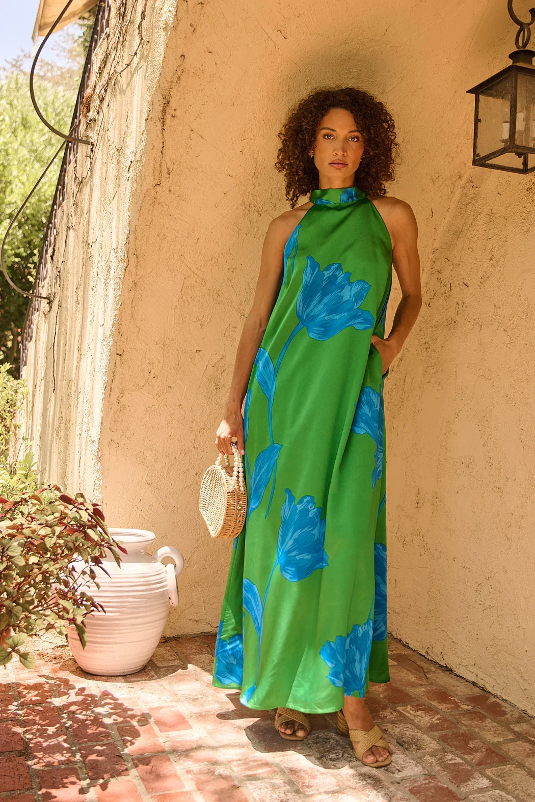 Image of Giantia Halter Maxi Dress Floral
