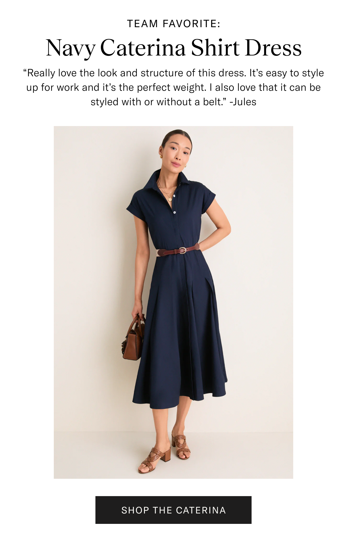 Navy Caterina Shirt Dress