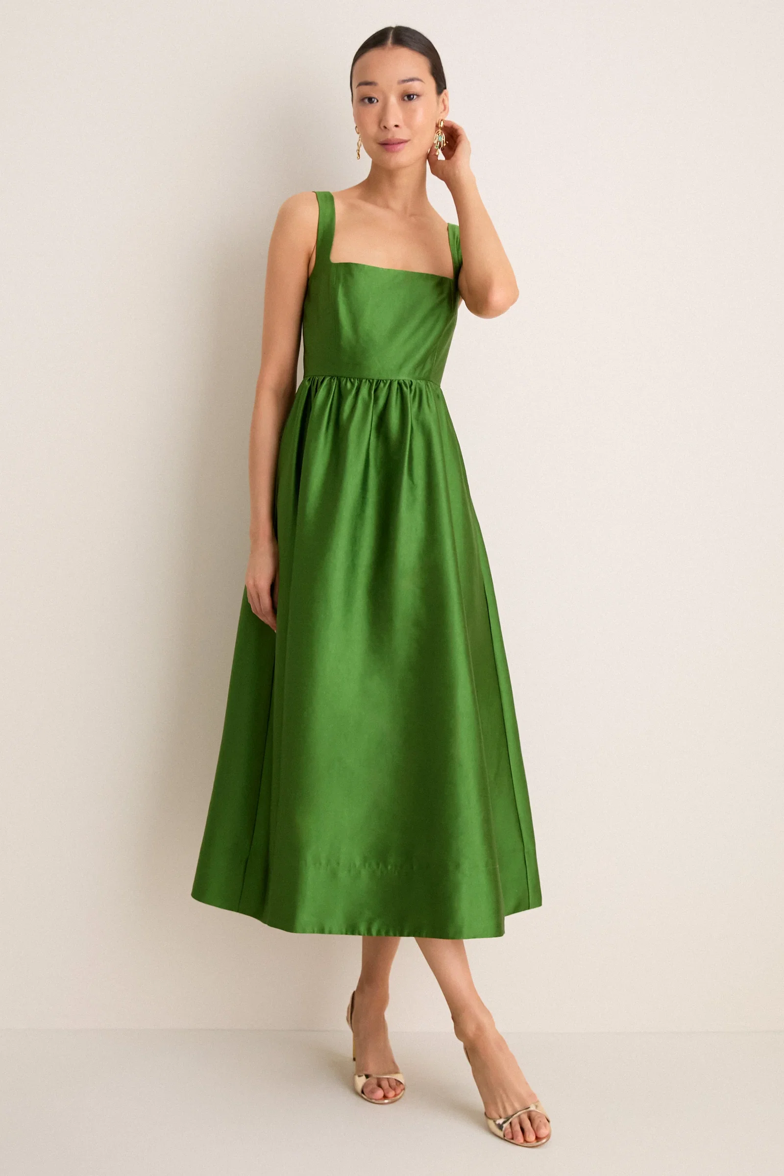 Image of Green Dupioni Esme Dress