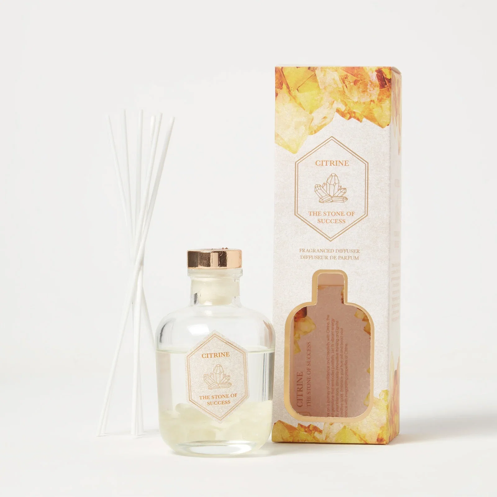 Image of Citrine Crystal Reed Diffuser – Summer Garden Scent