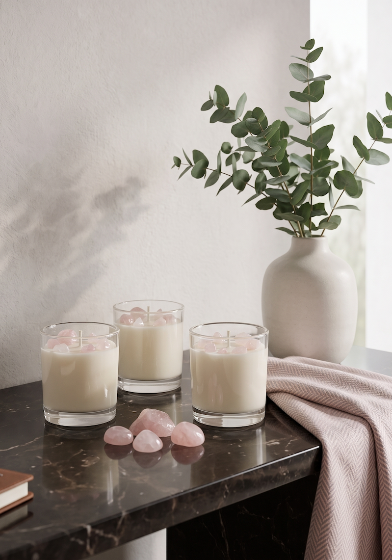 A premium clear quartz crystal reed diffuser provides a steady, uplifting stream of fresh linen fragrance to transform the sensory character of your home.
