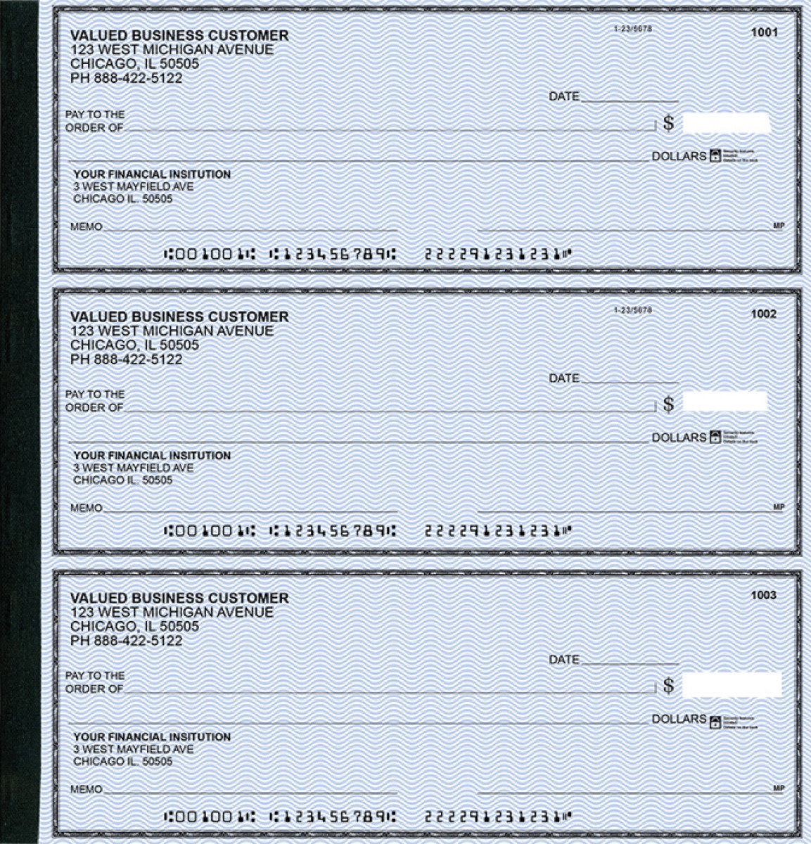Image of Blue Safety Executive Deskbook Checks