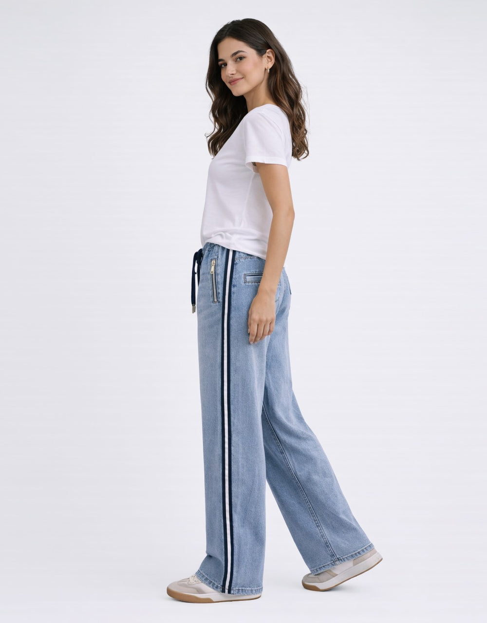 Glam Track - Navy Stripe Jean $169.95 AUD