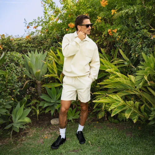 Stretch Cotton Drawstring Shorts