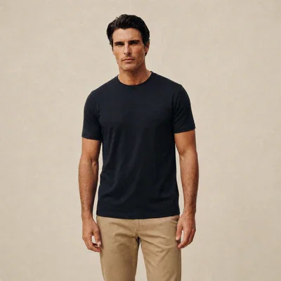 Merino Wool Crew in Dark Navy
