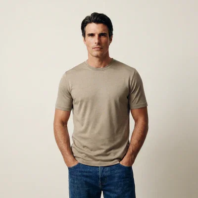 Merino Wool Crew in Dune
