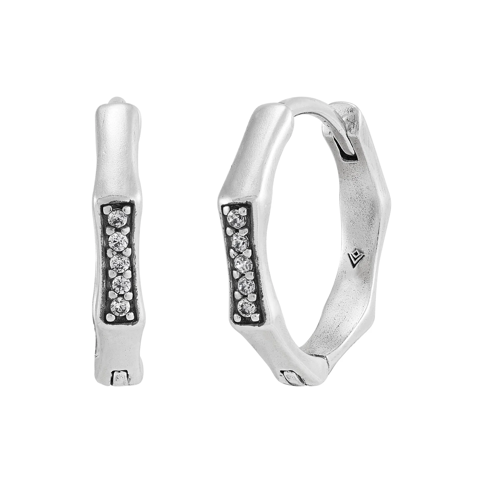 Well Set Hoop Earrings, White Cubic Zirconia