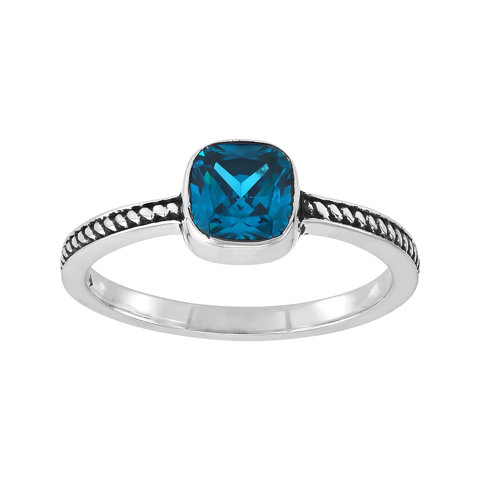Electricity Ring, Swiss Blue Cubic Zirconia