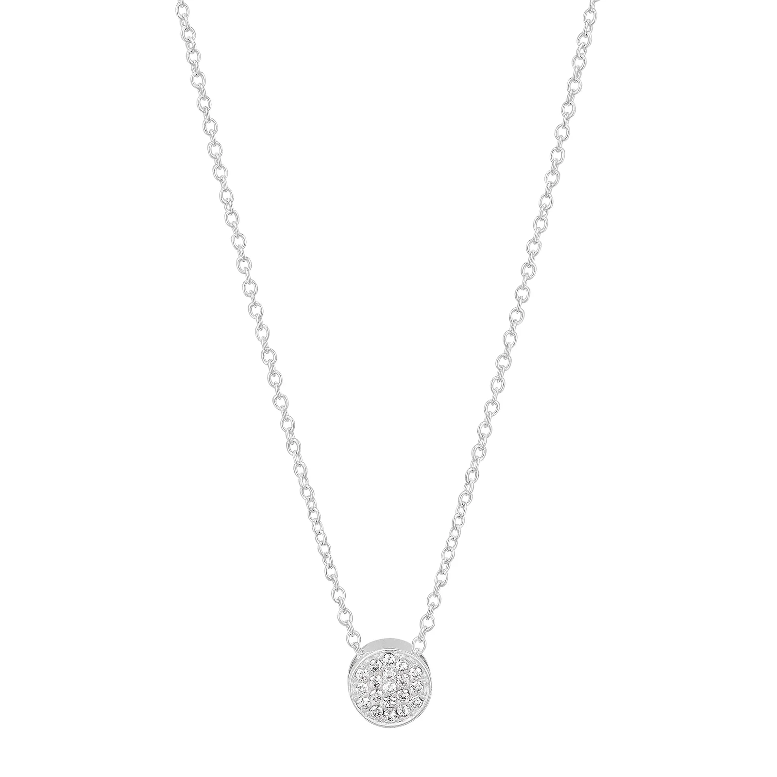 Center Point Necklace, White Cubic Zirconia