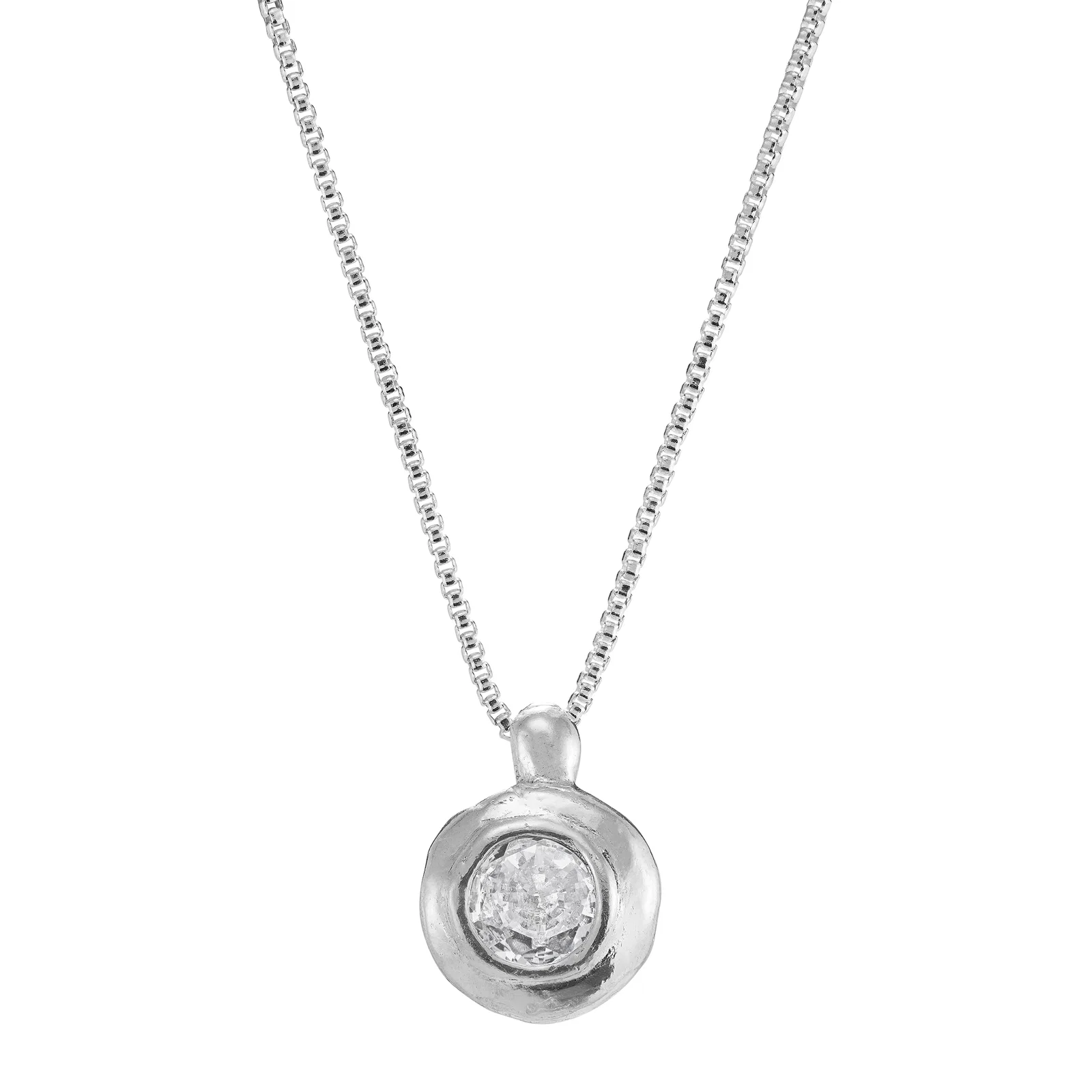 Radiant Aura Pendant Necklace, White Cubic Zirconia