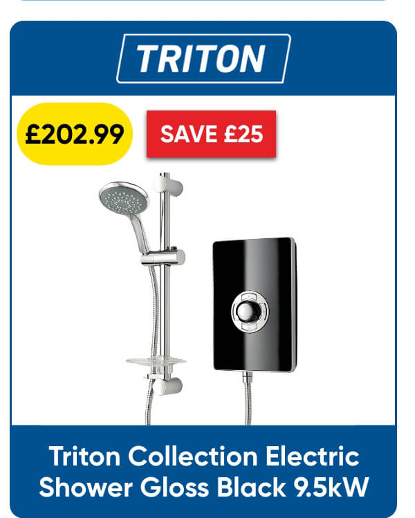 Triton Collection Electric Shower Gloss Black 9.5kW
