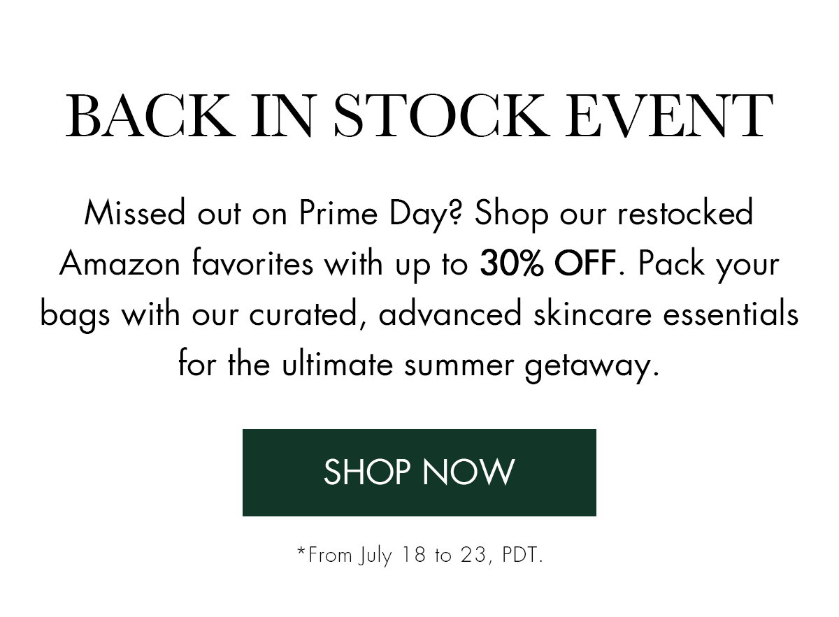 BACK IN STOCK EVENT - UP TO 30% OFF