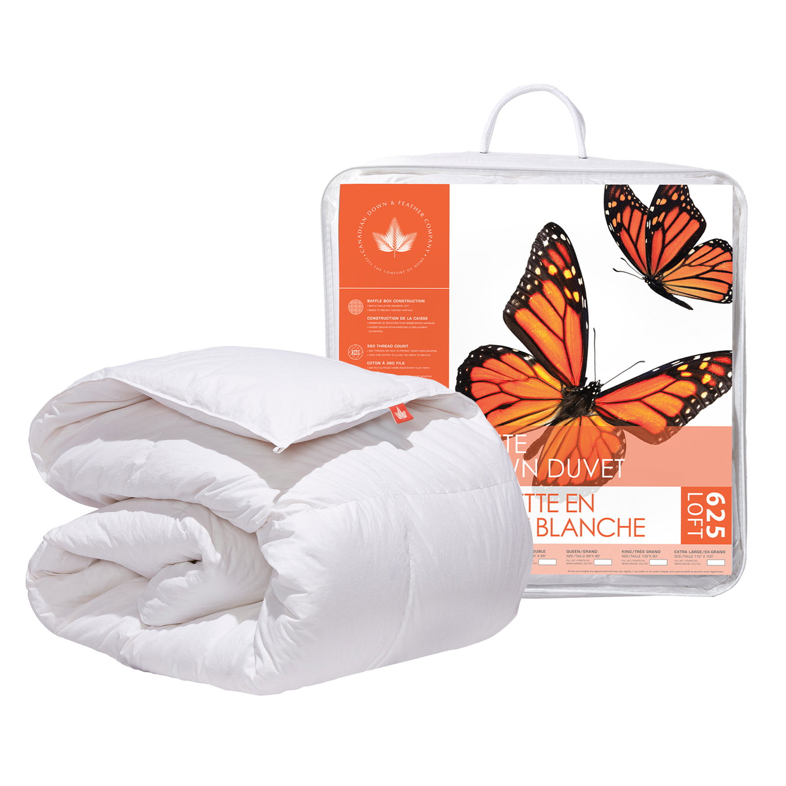 625 Loft White Down Duvet