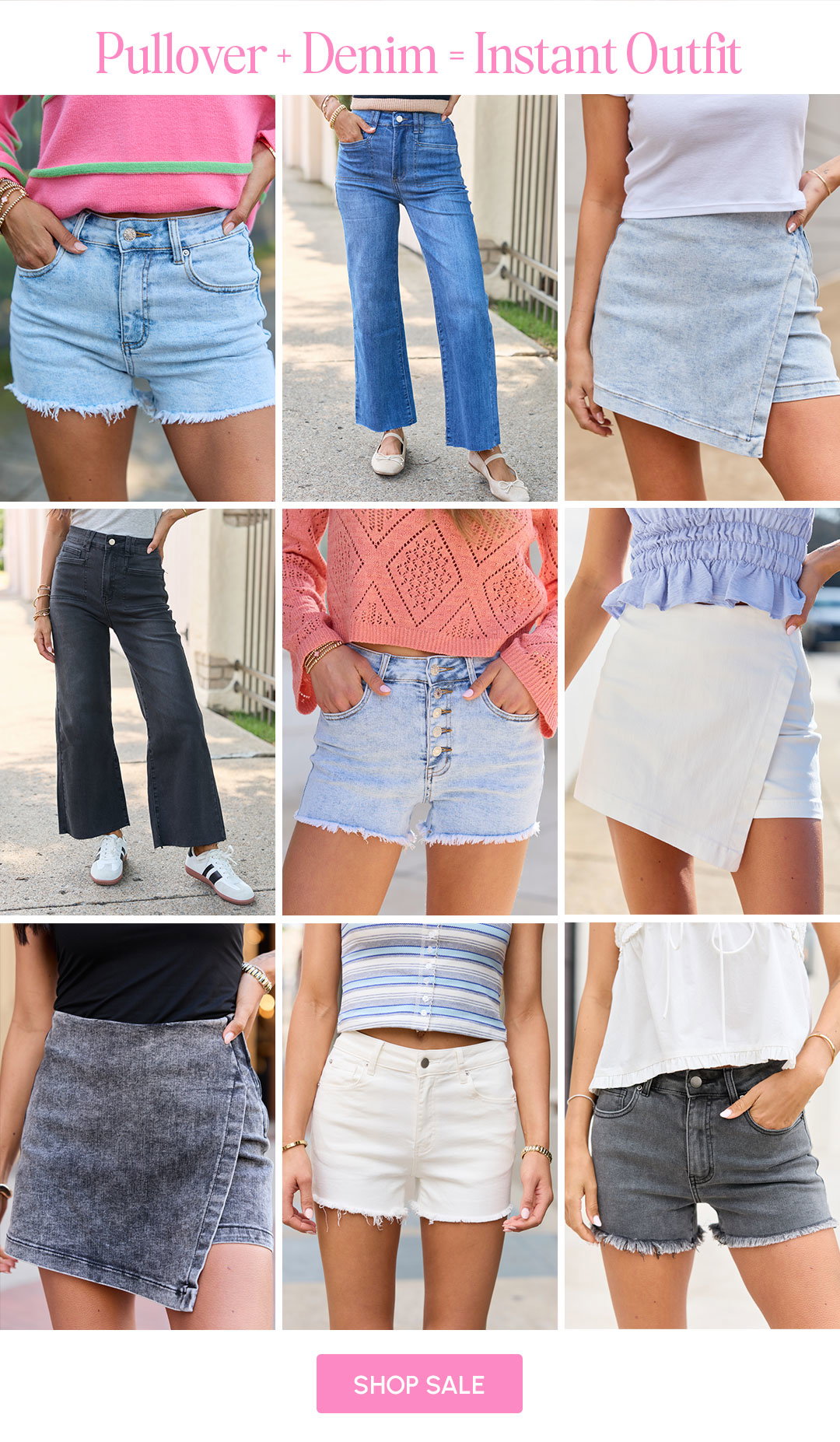 ENDS AT MIDNIGHT: 35% off sunday stripe pullovers & denim!