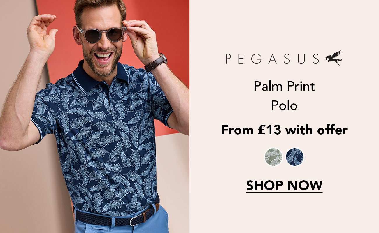Pegasus Palm Print Polo - ML696