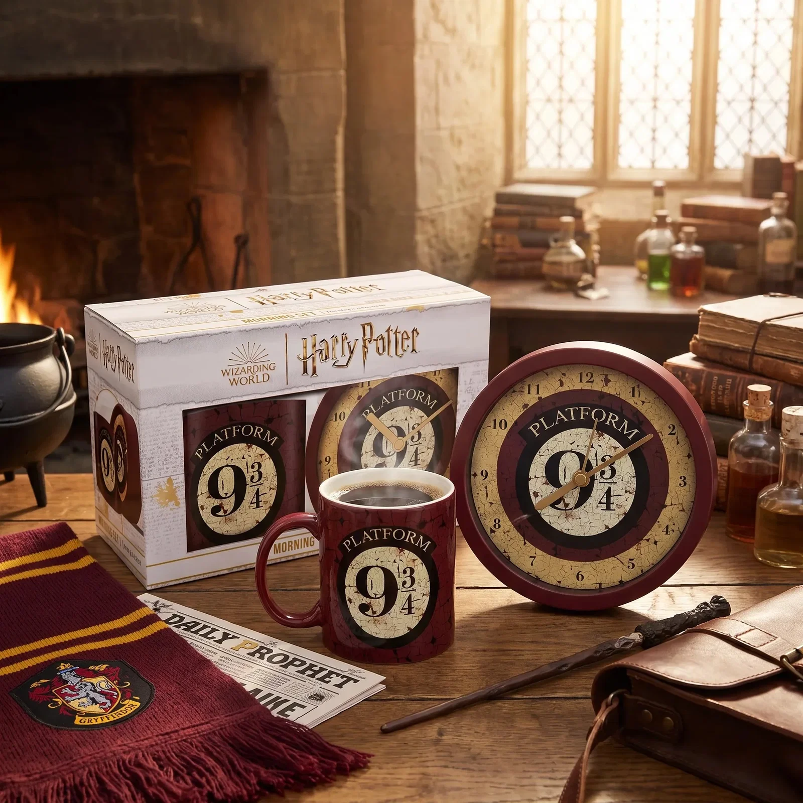 Harry Potter Gleis 9¾ Frühstücks-Set - Becher & Wecker