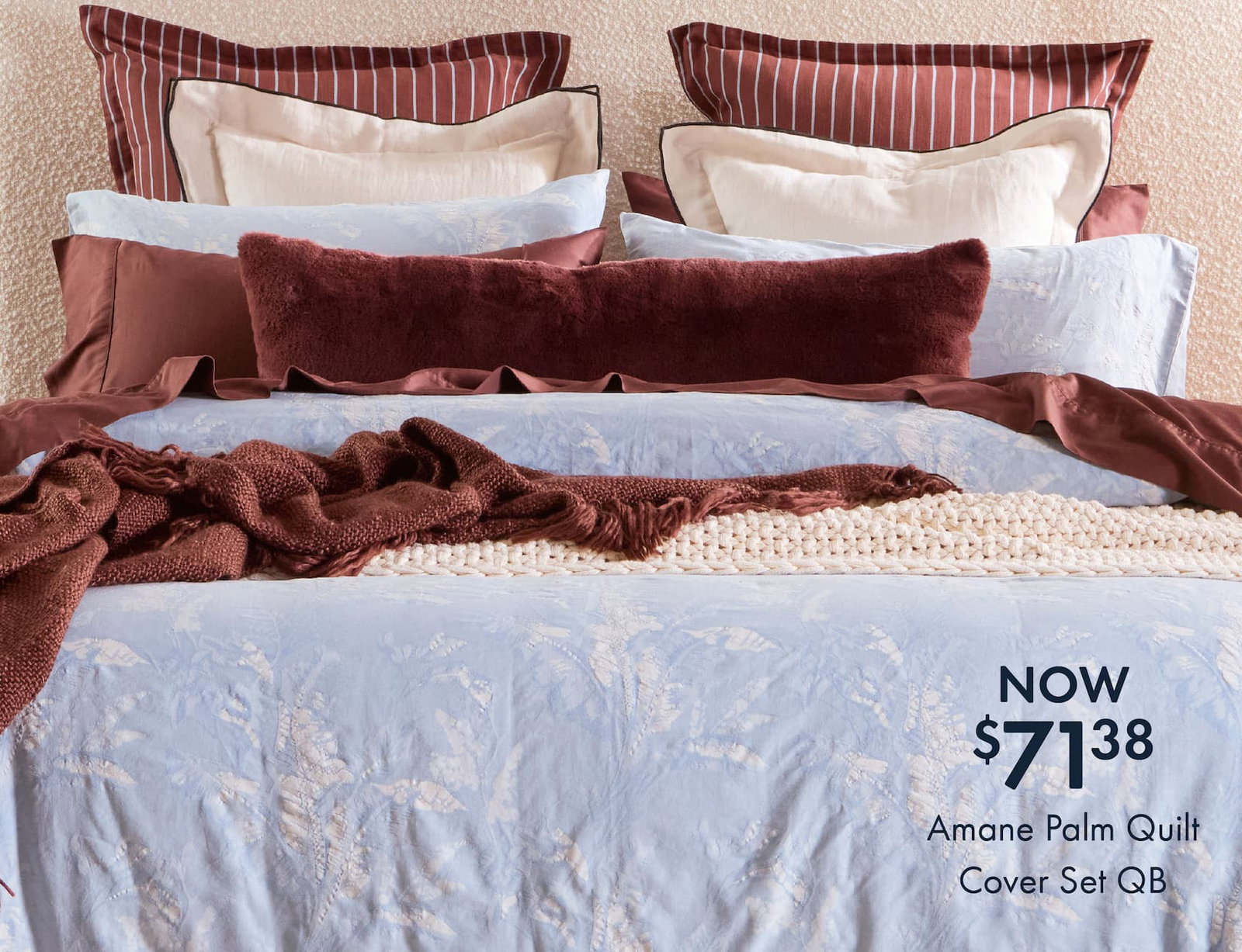 Amane Palm Quilt Cover Set QB