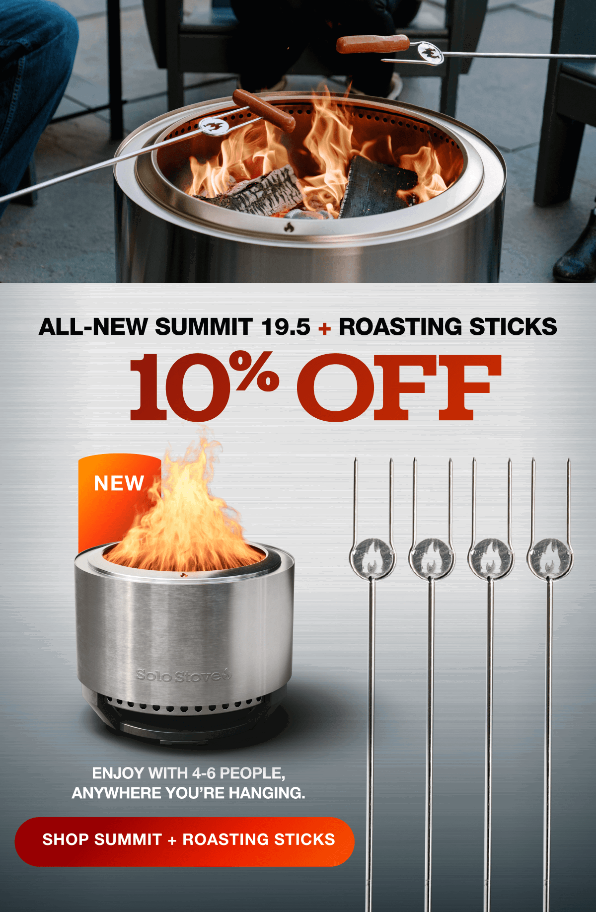 Summit 19.5 Fire Pit + Roasting Sticks Bundle
