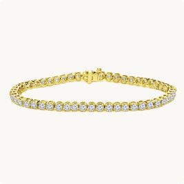 2.50ctw. 4-Prong Round Link Diamond Tennis Bracelet in 14K Yellow Gold (JK, I2-I3)