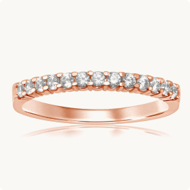 Diamond 1/4ctw. Channel Set & 14k Rose Gold Anniversary Ring