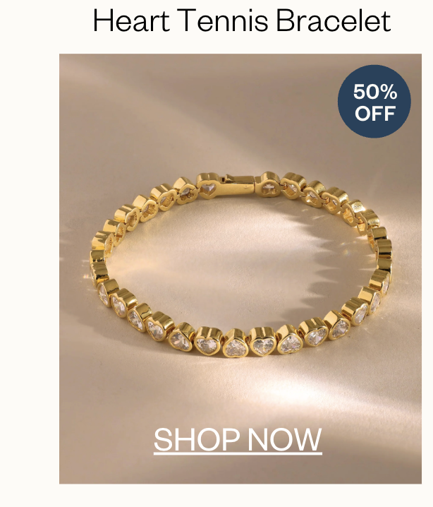 Save 50% on Heart Tennis Bracelet 