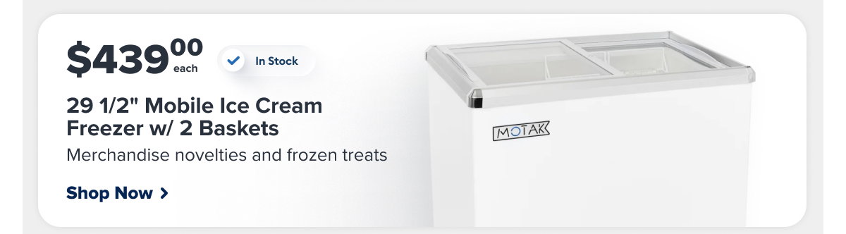 MoTak MSD-142 29 1/2" Mobile Ice Cream Freezer w/ 2 Baskets, 115v