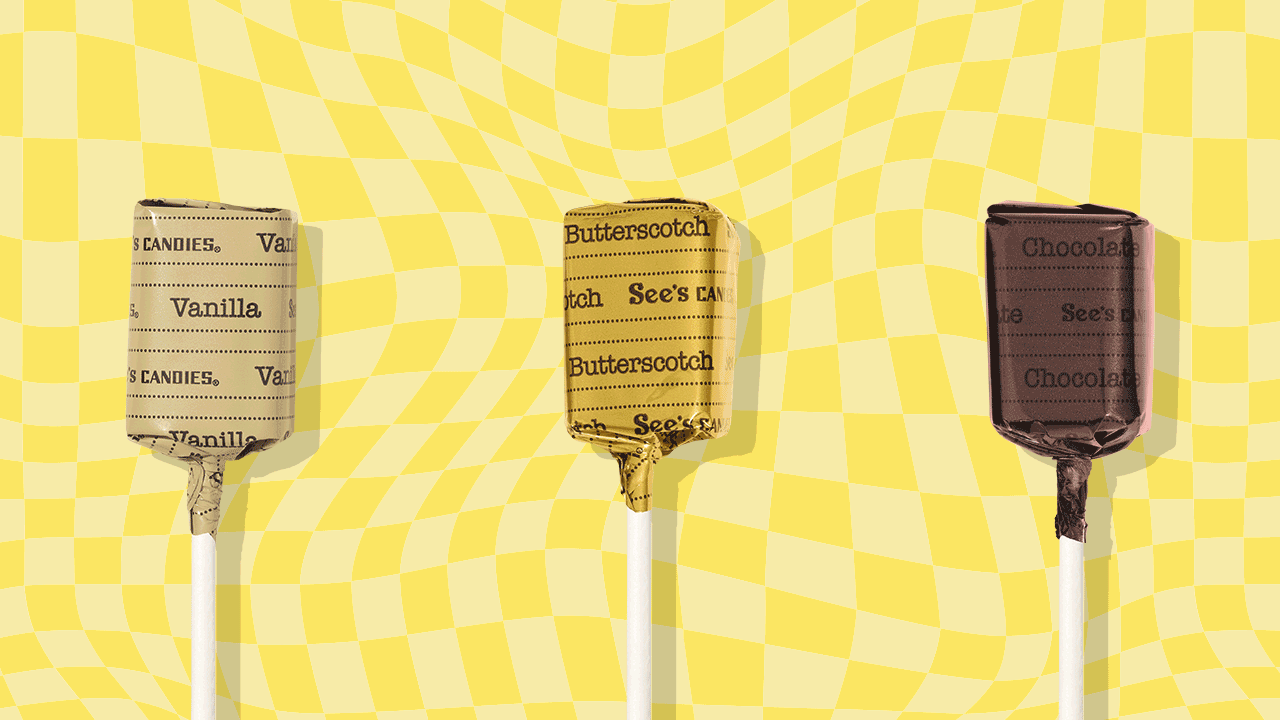Three See’s lollypops