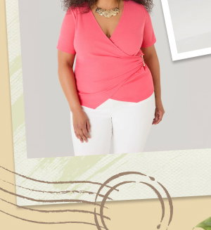 Embellished Faux Wrap Top