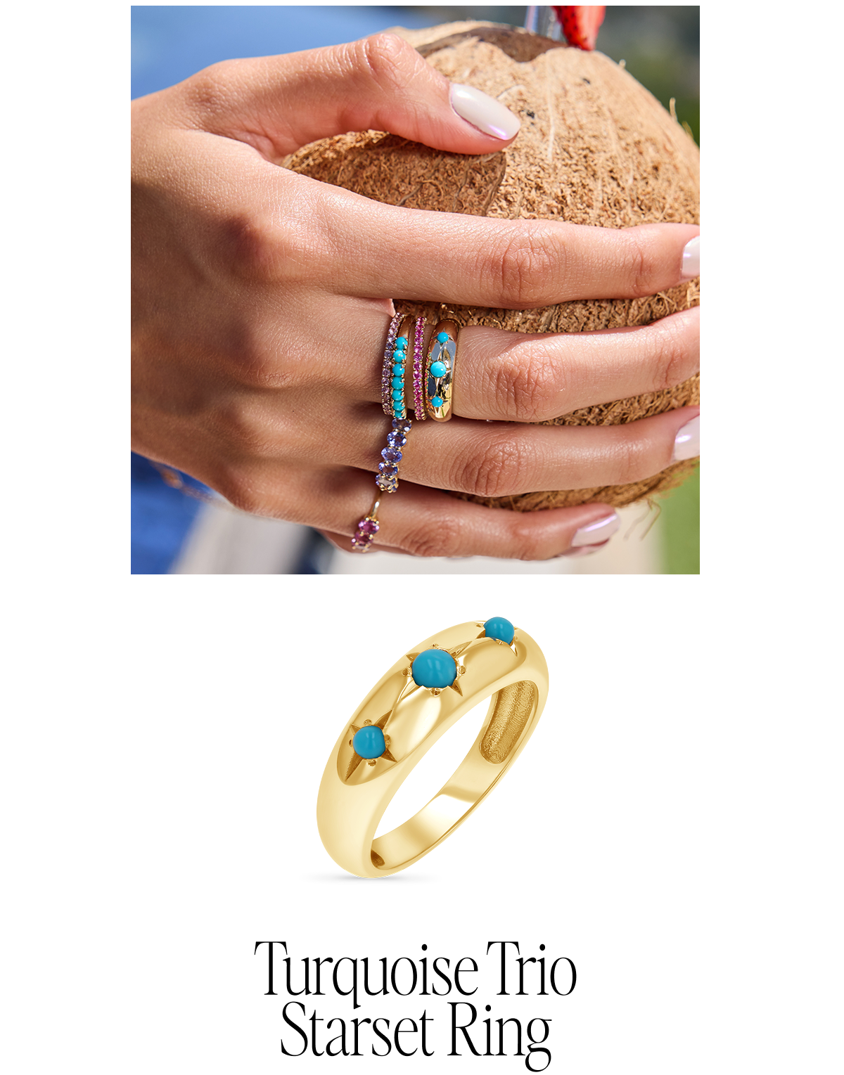 Turquoise Trio Starset Ring