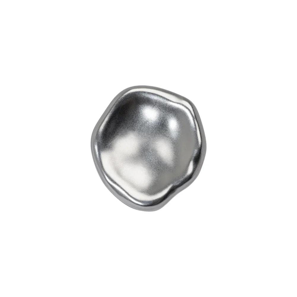Image of Organic Wavy Edge Concave Shank Back Metal Button - 27L/17mm - Brushed Nickel