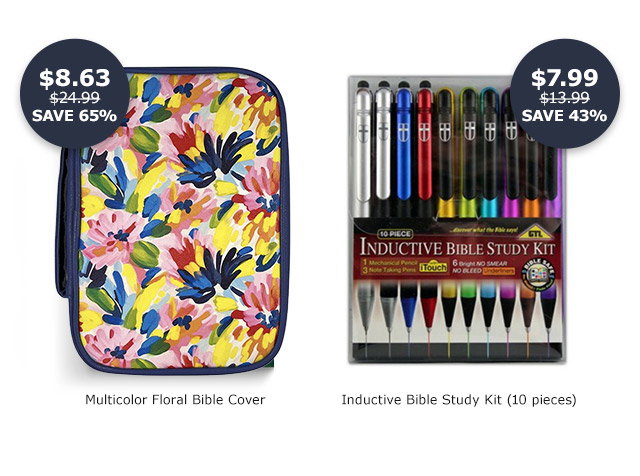 Multicolor Floral Bible Cover | Inductive Bible Study Kit, 10 pieces