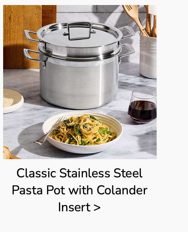 Classic Stainless Steel Pasta Pot with Colander Insert