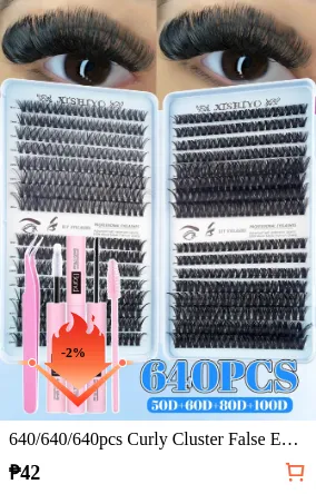 640/640/640pcs Curly Cluster False...