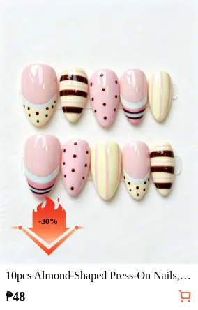 10pcs Almond-Shaped Press-On Nails...